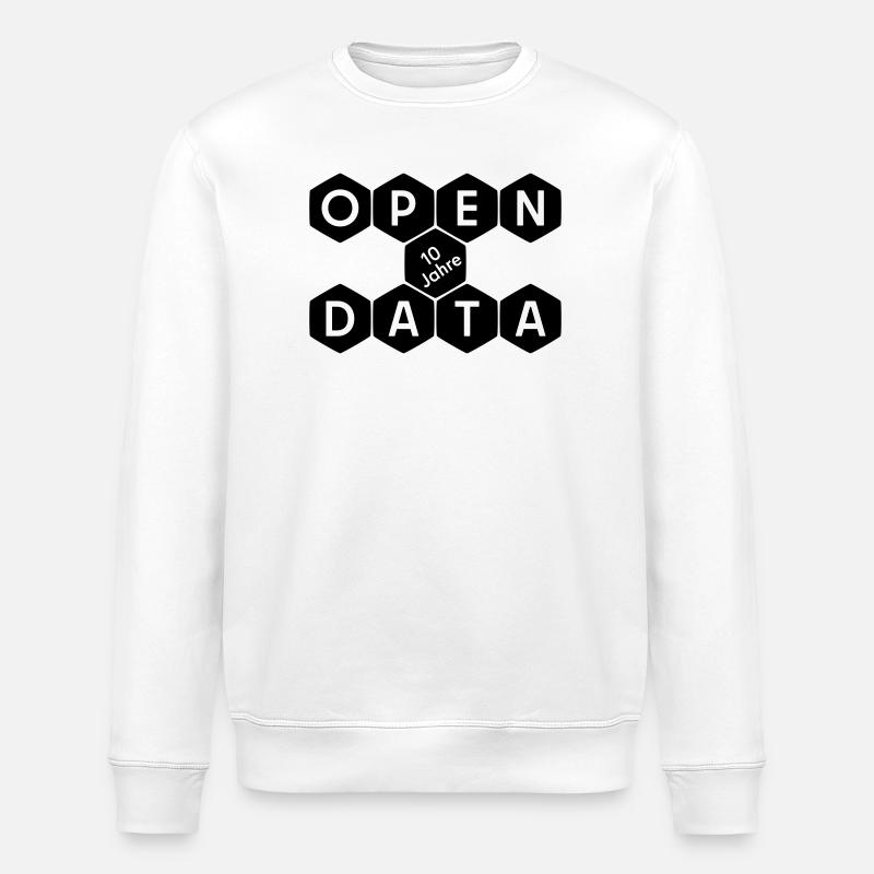 Open Data 10 Jahre Jubiläum (dunkel) - Stanley/Stella Unisex Bio-Sweatshirt ROLLER - Weiß