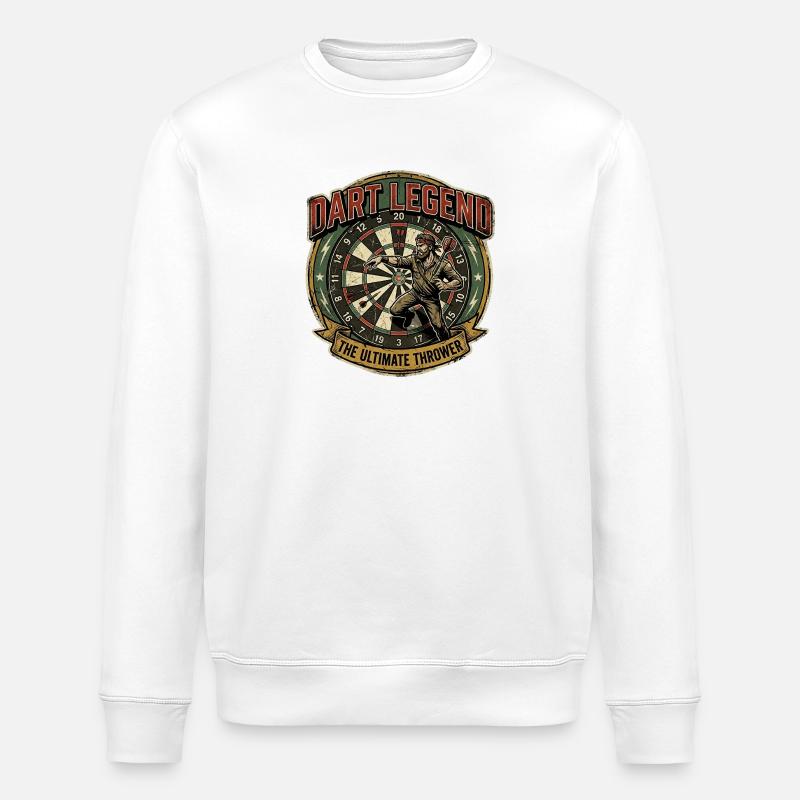 Dart Legend: Ultimate Thrower - Stanley/Stella Unisex Bio-Sweatshirt ROLLER - Weiß