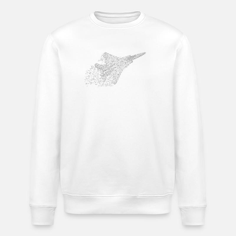 Avion de chasse au look low-poly - Sweat bio ROLLER Stanley/Stella Unisexe - blanc
