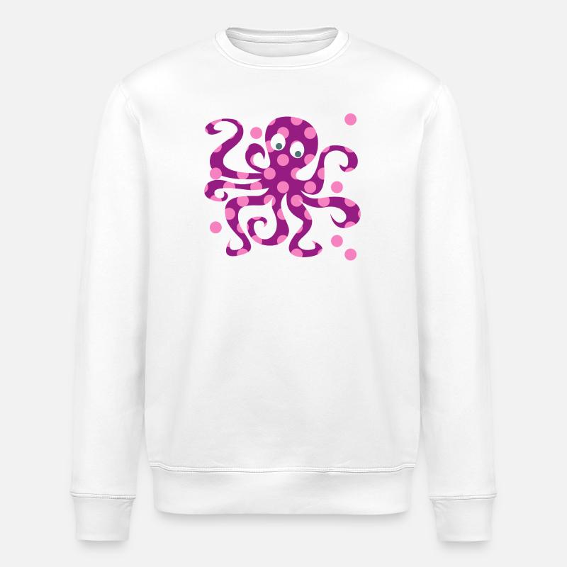 Nursery rose Octopus Dots Squid - Sweat bio ROLLER Stanley/Stella Unisexe - blanc