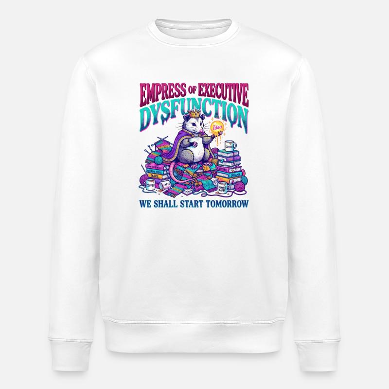 ADHS Exekutive Dysfunktion Opossum - Stanley/Stella Unisex Bio-Sweatshirt ROLLER - Weiß