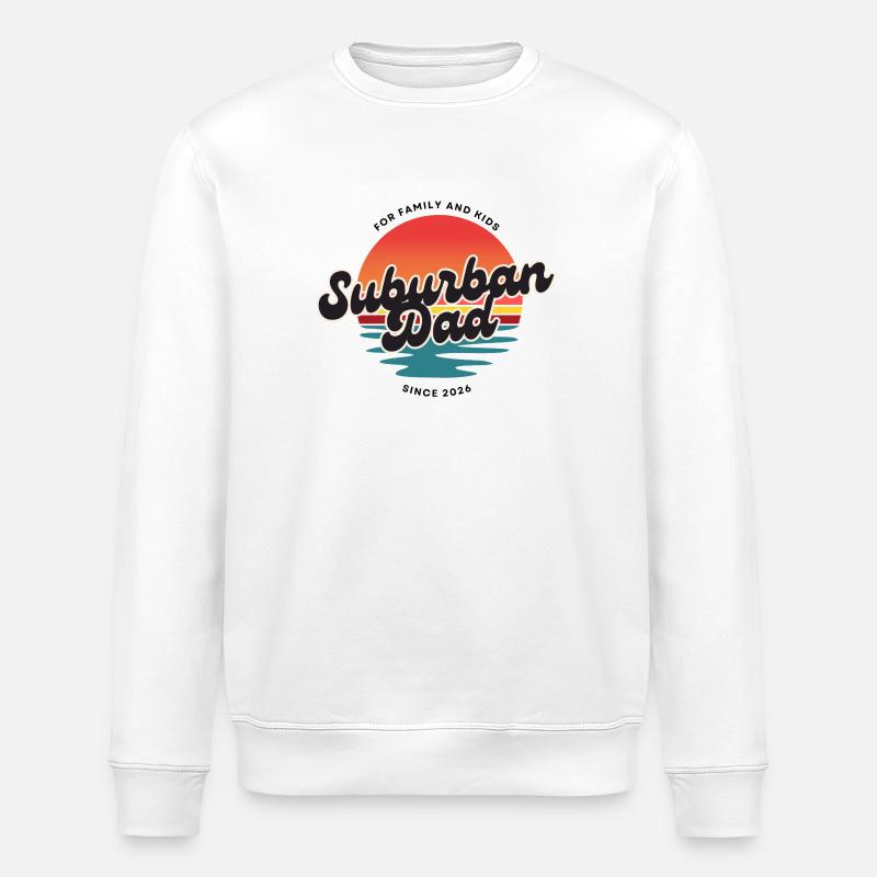 Logo rétro du Papa de banlieue - Sweat bio ROLLER Stanley/Stella Unisexe - blanc