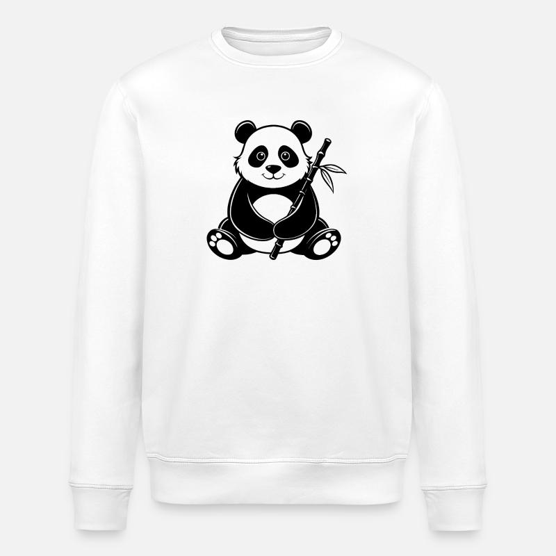 Panda avec du bambou - Sweat bio ROLLER Stanley/Stella Unisexe - blanc