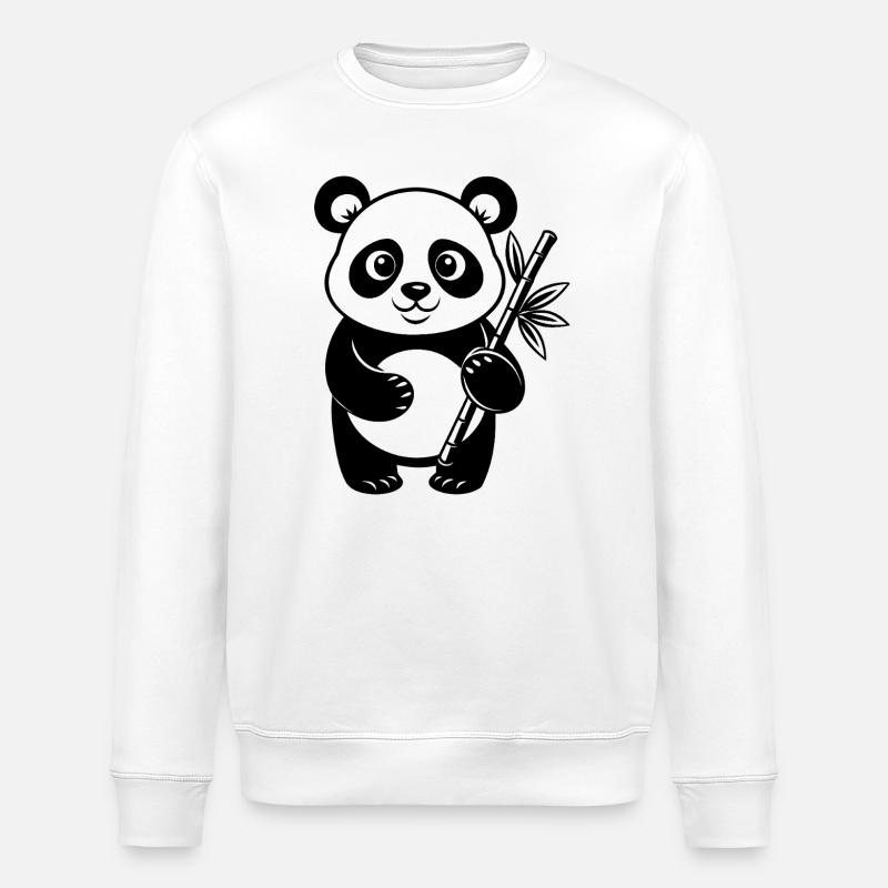 Panda avec bambou - Sweat bio ROLLER Stanley/Stella Unisexe - blanc