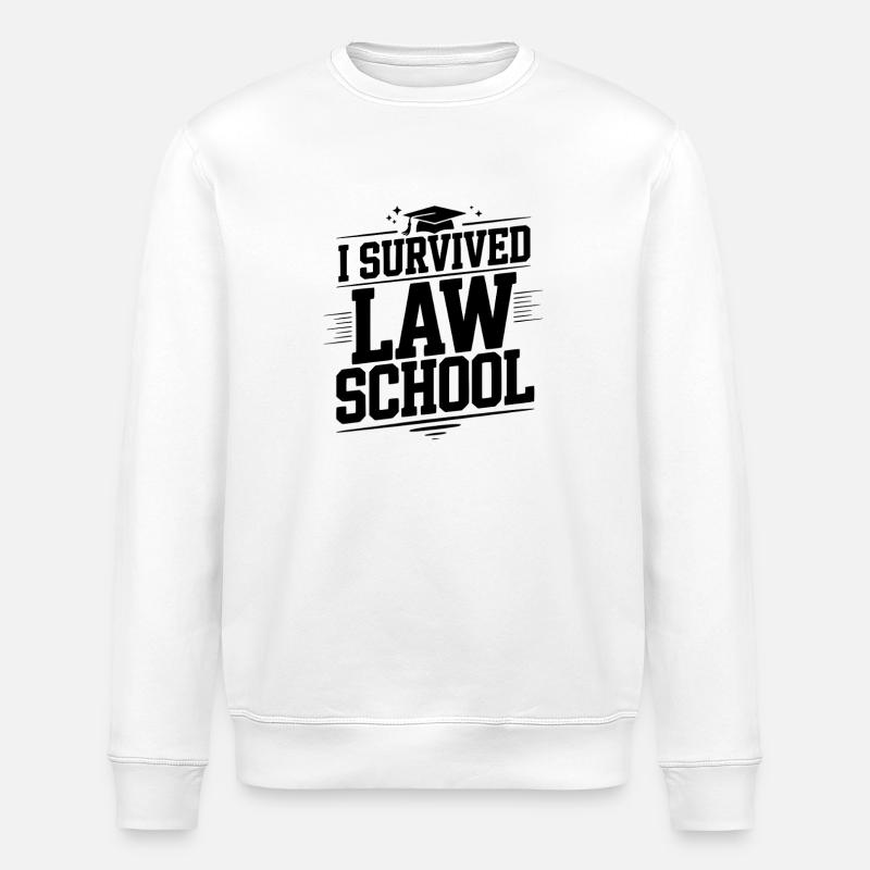I Survived Law School - Stanley/Stella ROLLER Unisex Organic Sweatshirt - white