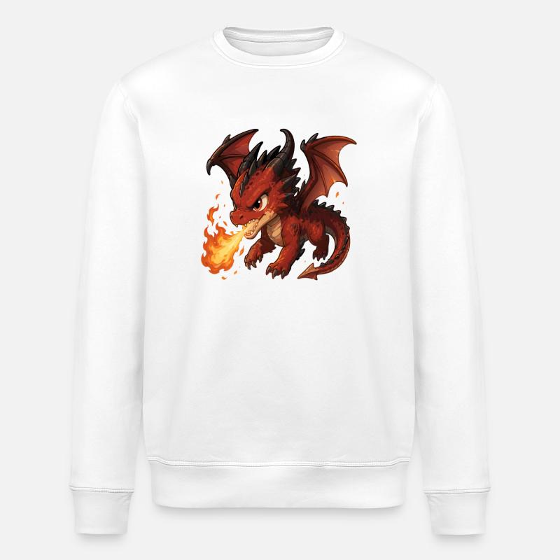 Rotdrache Feueratem - Stanley/Stella Unisex Bio-Sweatshirt ROLLER - Weiß