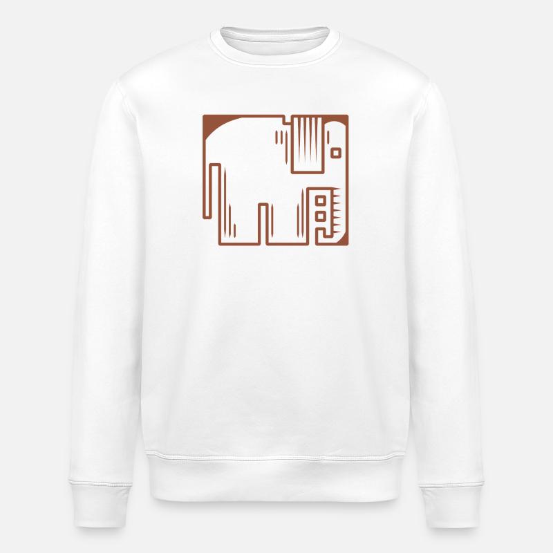 Éléphant - Sweat bio ROLLER Stanley/Stella Unisexe - blanc