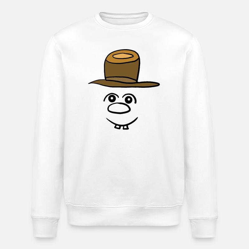 Funny funny face cheerful emotions - Stanley/Stella ROLLER Unisex Organic Sweatshirt - white