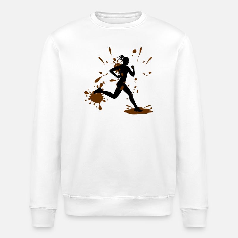 Mud Run Woman – Modder Runner Challenge - Stanley/Stella ROLLER Unisex Organic Sweatshirt - white