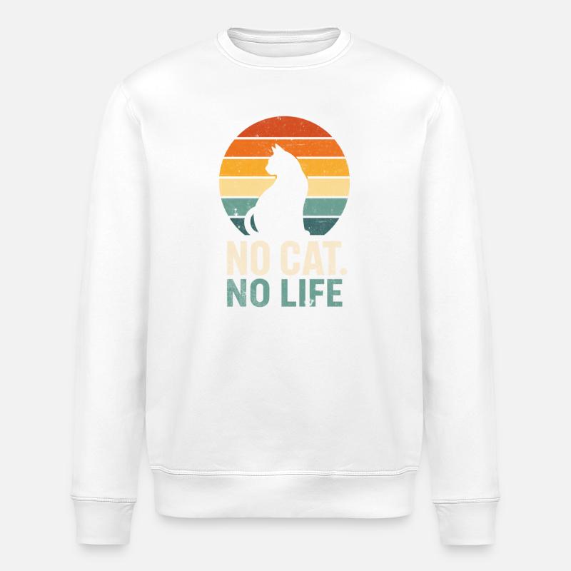 Pas de chat, pas de vie - Sweat bio ROLLER Stanley/Stella Unisexe - blanc