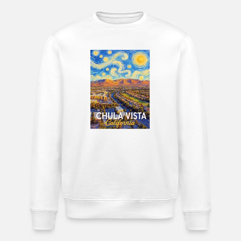 Chula Vista California Sternennacht  - Stanley/Stella Unisex Bio-Sweatshirt ROLLER - Weiß