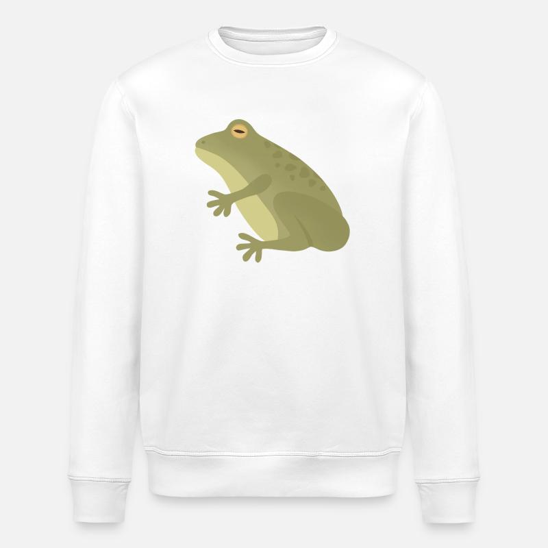 Emerald Frog Silhouette on Earthy Tones - Stanley/Stella ROLLER Unisex Organic Sweatshirt - white