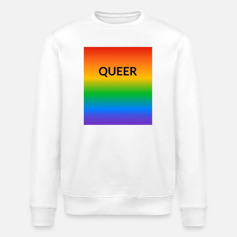 Queer Pride Gradient - Stanley/Stella ROLLER Unisex Organic Sweatshirt - white