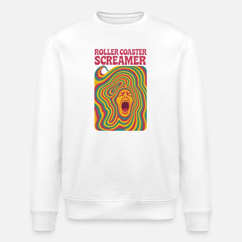 Roller Coaster Screamers | Amusement park - Stanley/Stella ROLLER Unisex Organic Sweatshirt - white