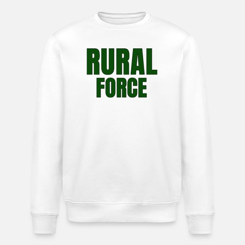 RURAL FORCE – Minimales Landschaftsdesign - Stanley/Stella Unisex Bio-Sweatshirt ROLLER - Weiß
