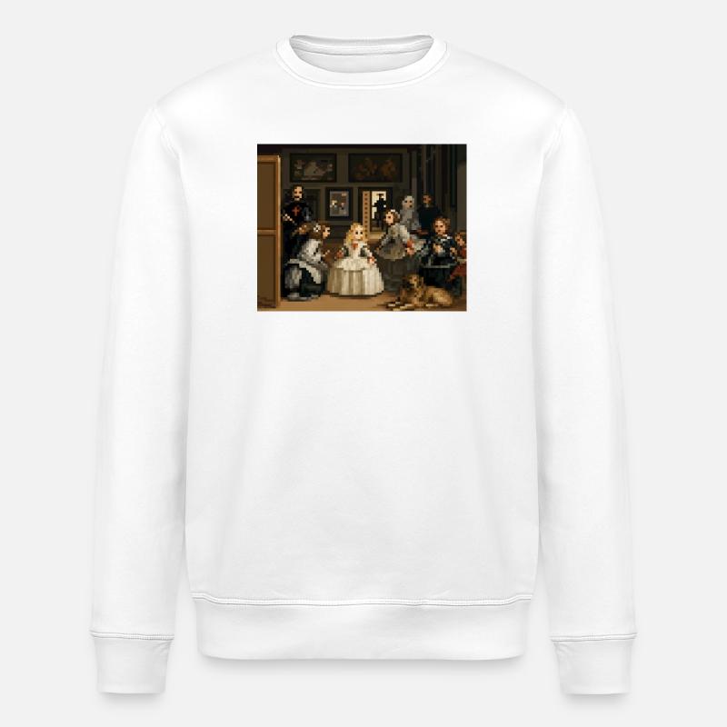 Pixelierte Las Meninas - Stanley/Stella Unisex Bio-Sweatshirt ROLLER - Weiß