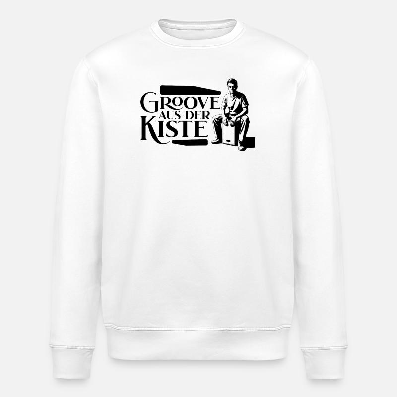 Cajon Groove Aus Der Kiste - Percussion - Stanley/Stella Unisex Bio-Sweatshirt ROLLER - Weiß