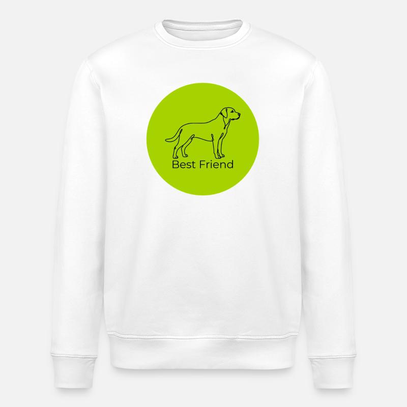 Best Friend Hundemotiv Lime - Stanley/Stella Unisex Bio-Sweatshirt ROLLER - Weiß
