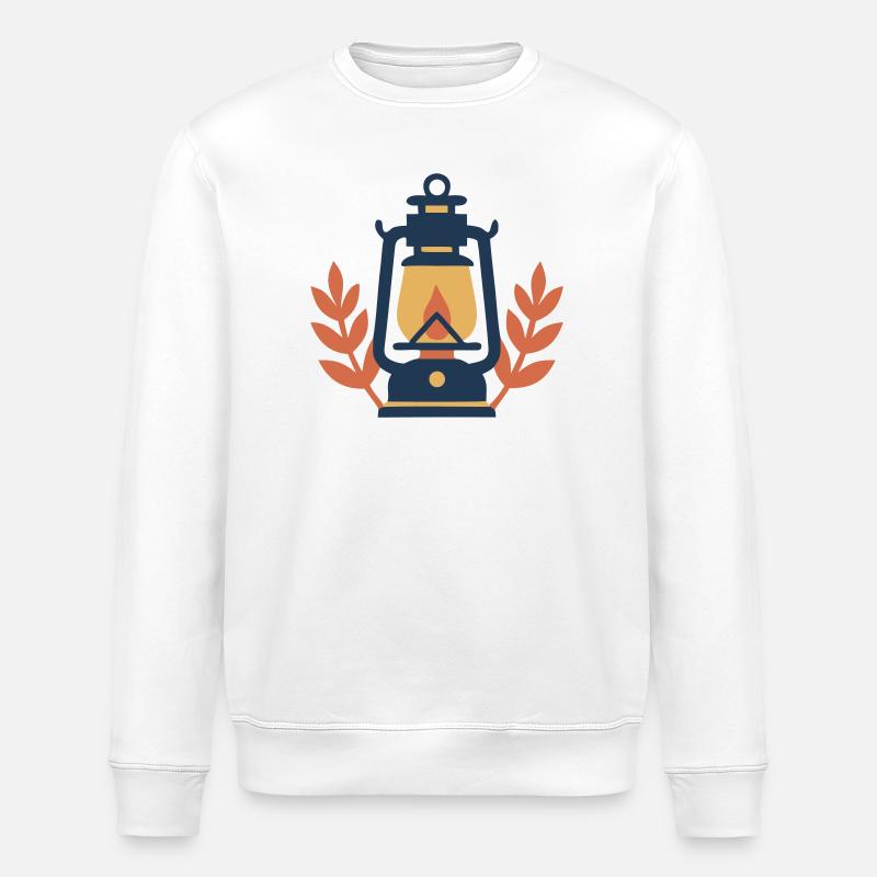 Camping Lantern Nature Forest - Stanley/Stella ROLLER Unisex Organic Sweatshirt - white