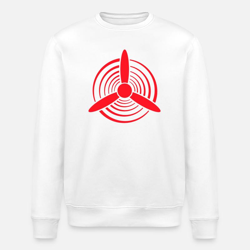 Hélice rouge - Sweat bio ROLLER Stanley/Stella Unisexe - blanc
