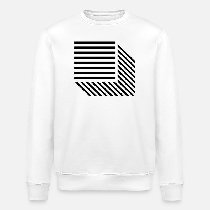 Quadratlinien-Design - Stanley/Stella Unisex Bio-Sweatshirt ROLLER - Weiß