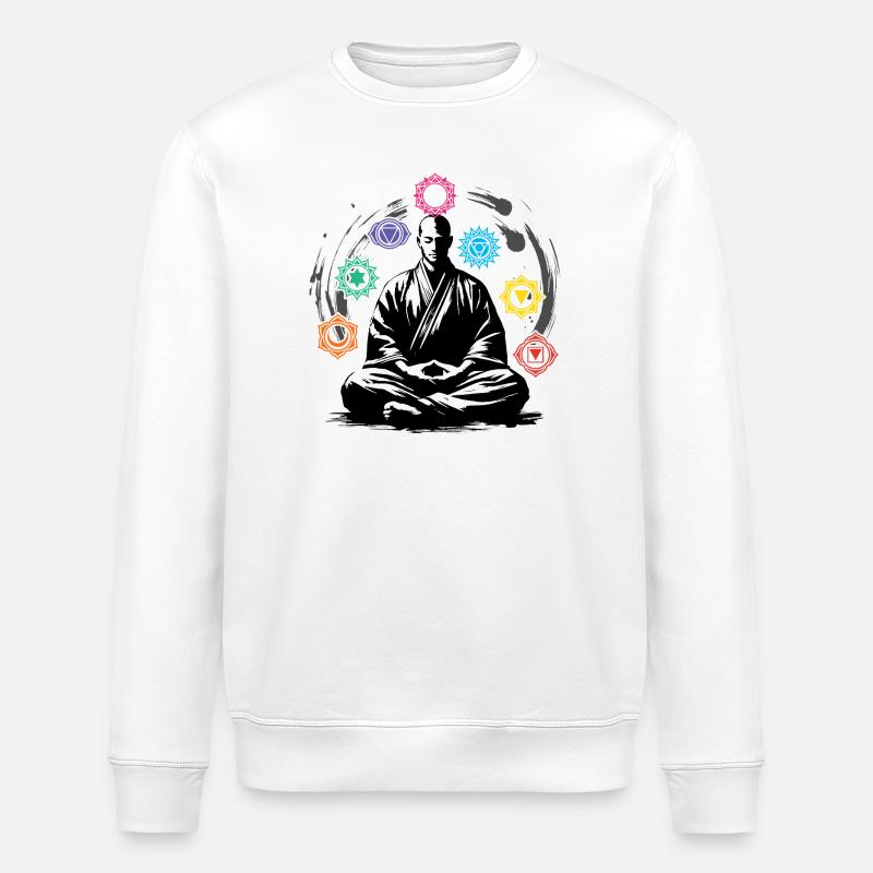 Chakra-Meditation Zen Entspann dich - Stanley/Stella Unisex Bio-Sweatshirt ROLLER - Weiß