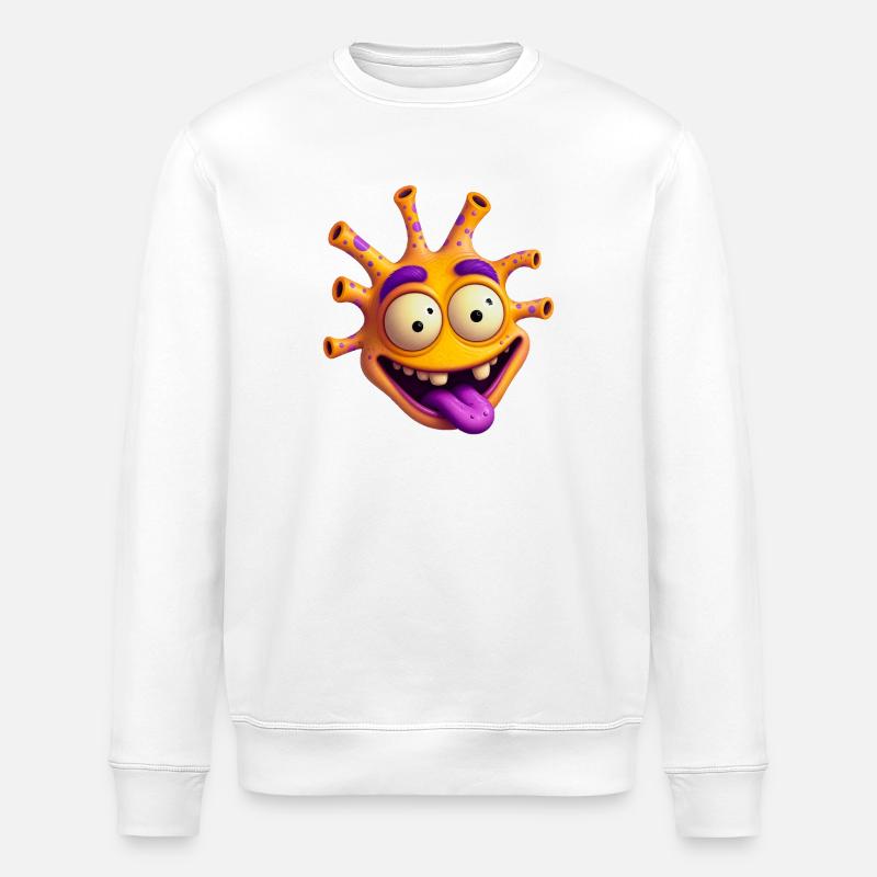 Crazy Sun Monster - Stanley/Stella ROLLER Unisex Organic Sweatshirt - white