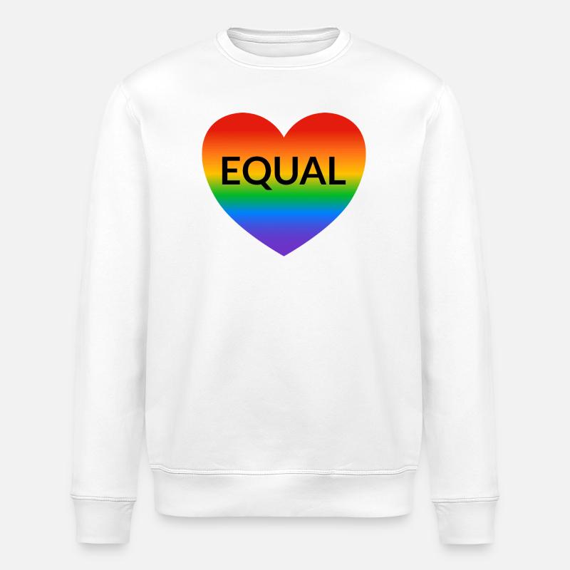 Gleiches Herz Regenbogenstolz - Stanley/Stella Unisex Bio-Sweatshirt ROLLER - Weiß