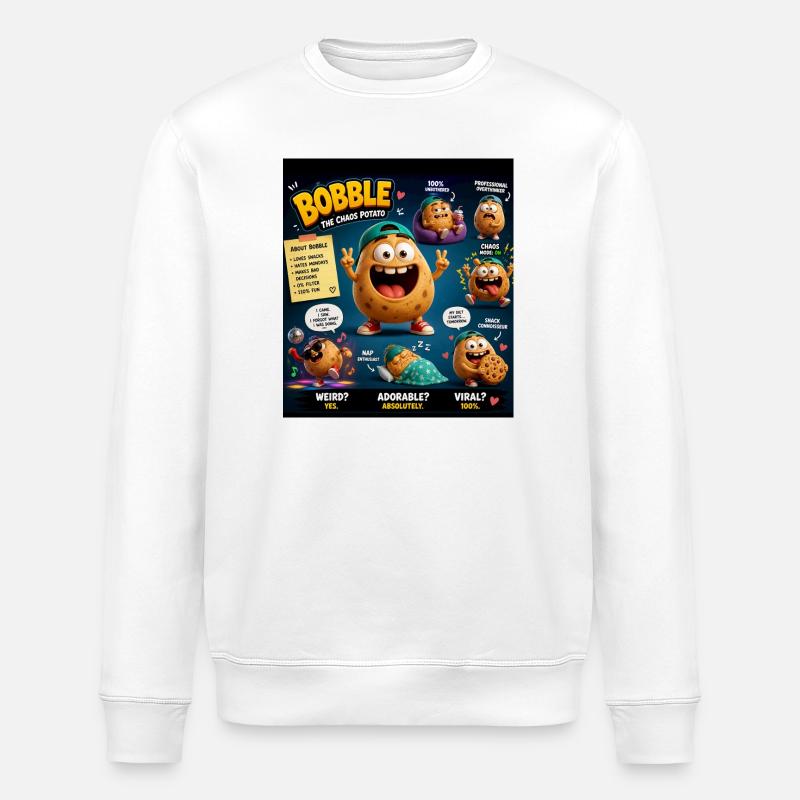 Bobble la Patate du Chaos - Sweat bio ROLLER Stanley/Stella Unisexe - blanc