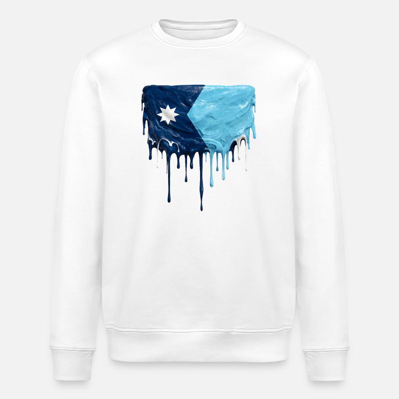 Tropfende Flagge von Minnesota - Stanley/Stella Unisex Bio-Sweatshirt ROLLER - Weiß