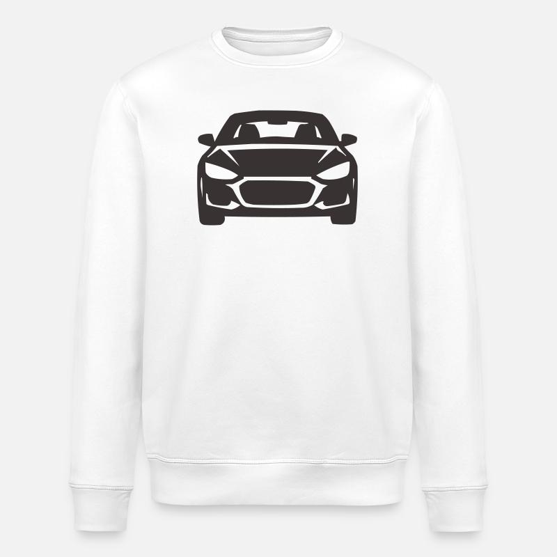 Front View Car Silhouette - Stanley/Stella ROLLER Unisex Organic Sweatshirt - white