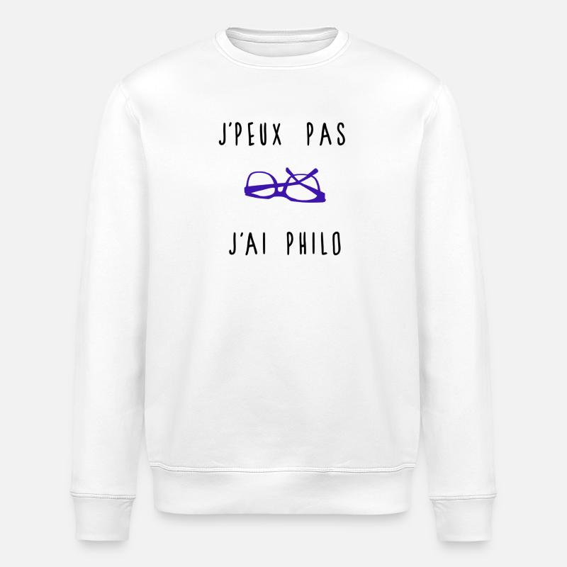 J'peux Pas J'ai Philo Humour - Sweat bio ROLLER Stanley/Stella Unisexe - blanc