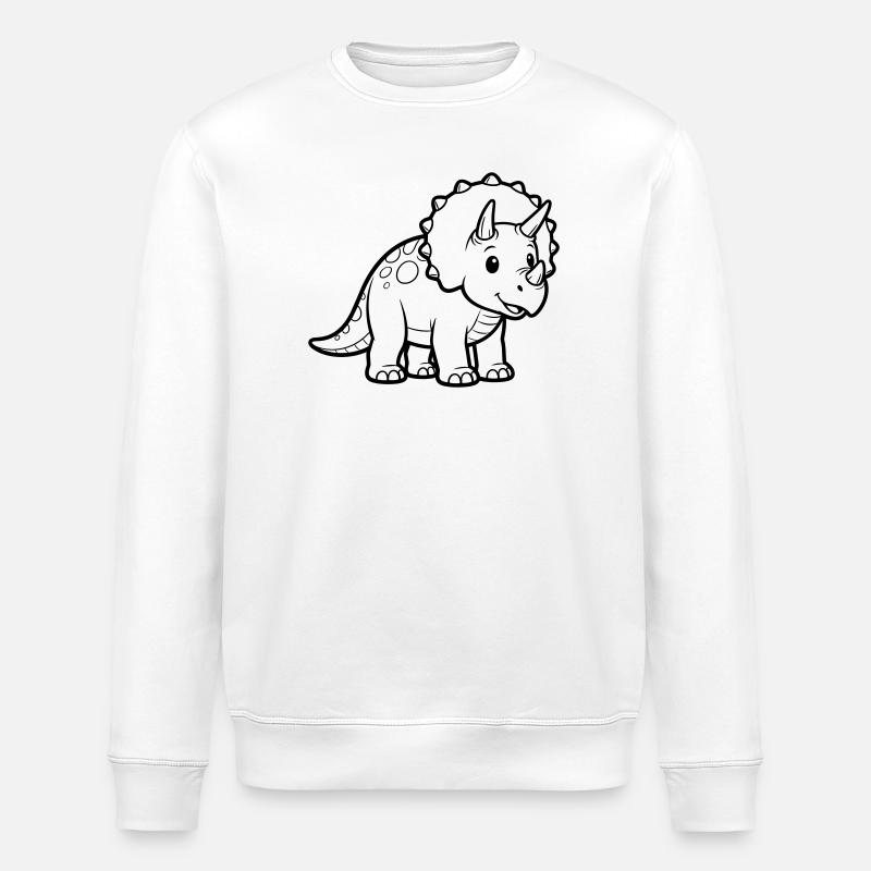 Baby Triceratops - Stanley/Stella ROLLER Unisex Organic Sweatshirt - white