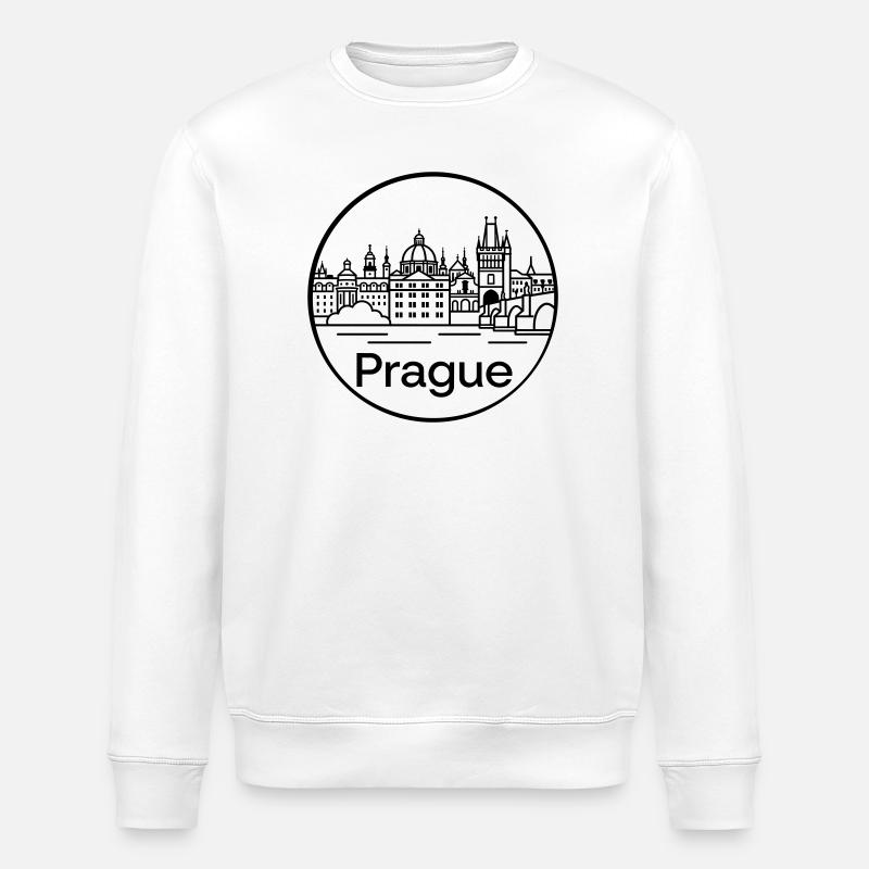 Prague - Stanley/Stella ROLLER Unisex Organic Sweatshirt - white