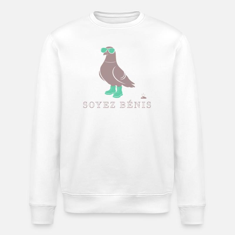 Pigeon Soyez Bénis Vert - Sweat bio ROLLER Stanley/Stella Unisexe - blanc