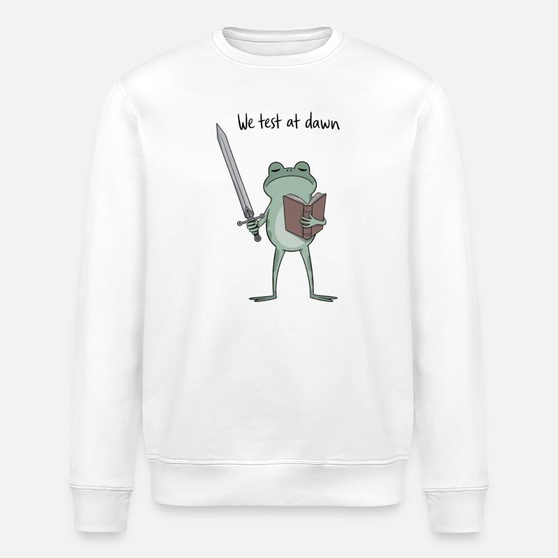 Dawn Duel Frog: Sword & Tome - Stanley/Stella ROLLER Unisex Organic Sweatshirt - white