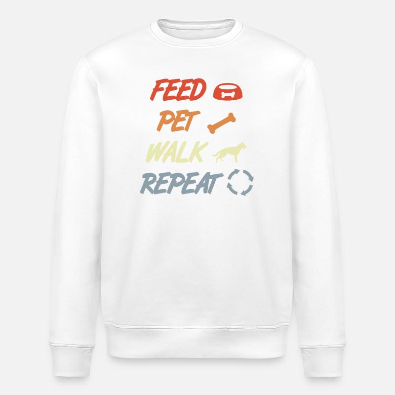 Feeding, petting, performing, repeating - Stanley/Stella ROLLER Unisex Organic Sweatshirt - white