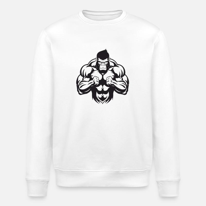 Gorilla Bodybuilding - Stanley/Stella ROLLER Unisex Organic Sweatshirt - white