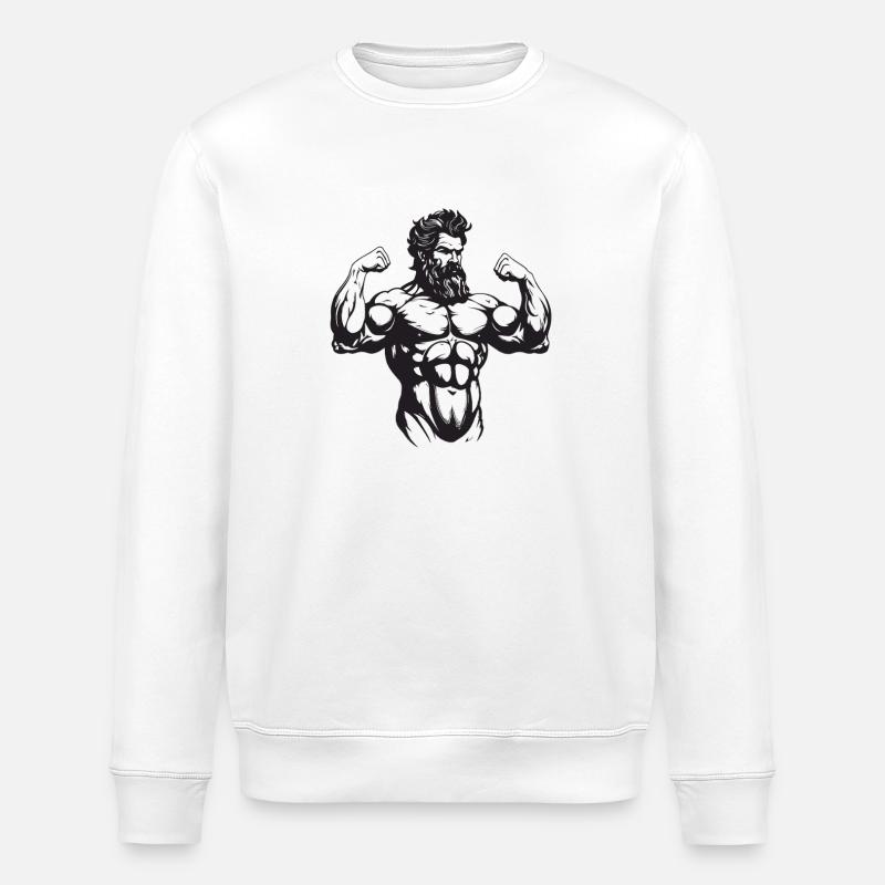 Greek fighter - Stanley/Stella ROLLER Unisex Organic Sweatshirt - white
