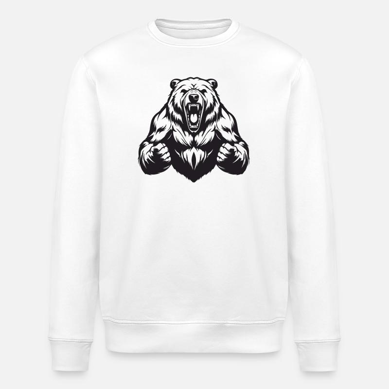 Muscles de l’ours grizzli - Sweat bio ROLLER Stanley/Stella Unisexe - blanc