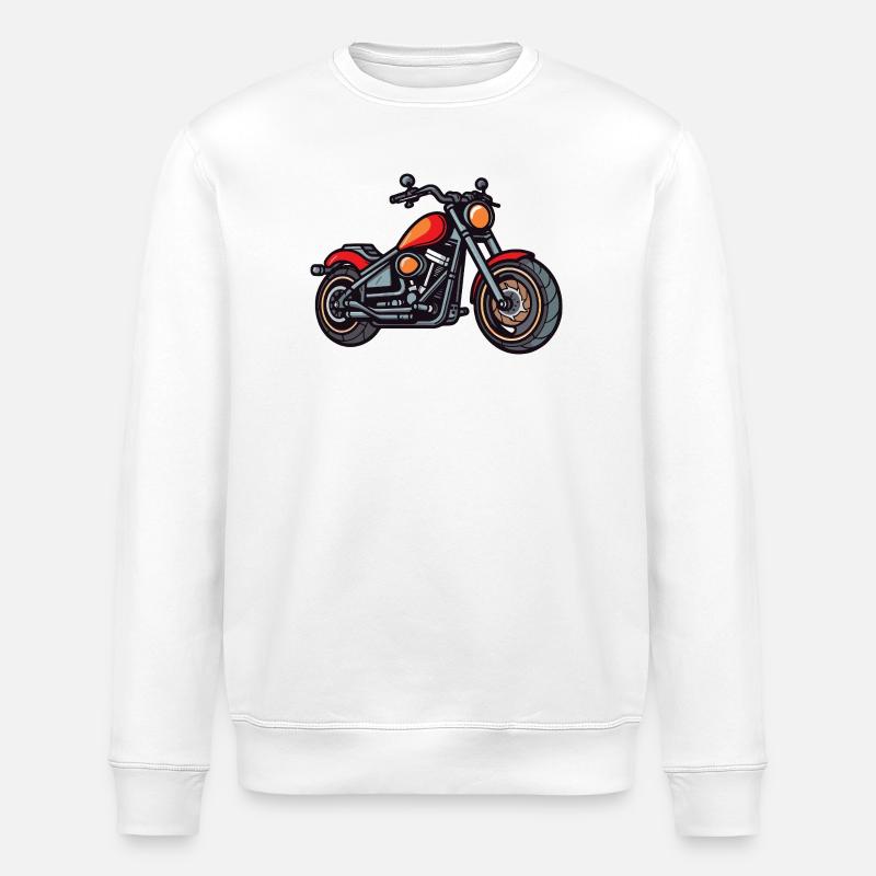 Motorcycle Biker - Stanley/Stella ROLLER Unisex Organic Sweatshirt - white