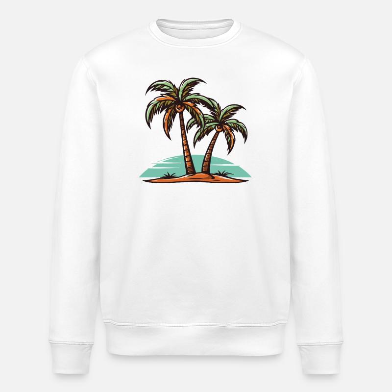 Palmen Insel Urlaub - Stanley/Stella Unisex Bio-Sweatshirt ROLLER - Weiß