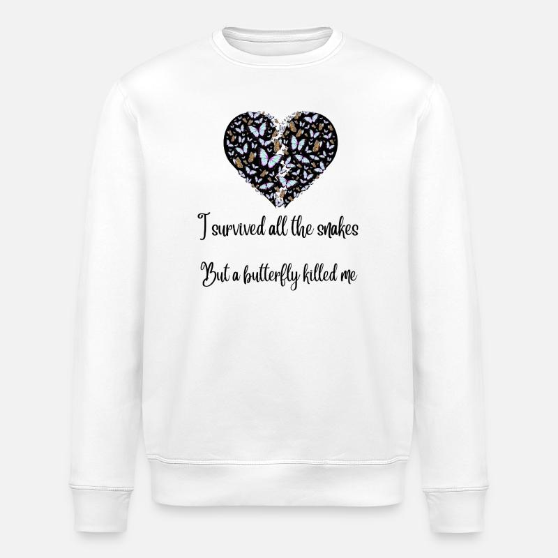 Schmetterlingsherz - Stanley/Stella Unisex Bio-Sweatshirt ROLLER - Weiß