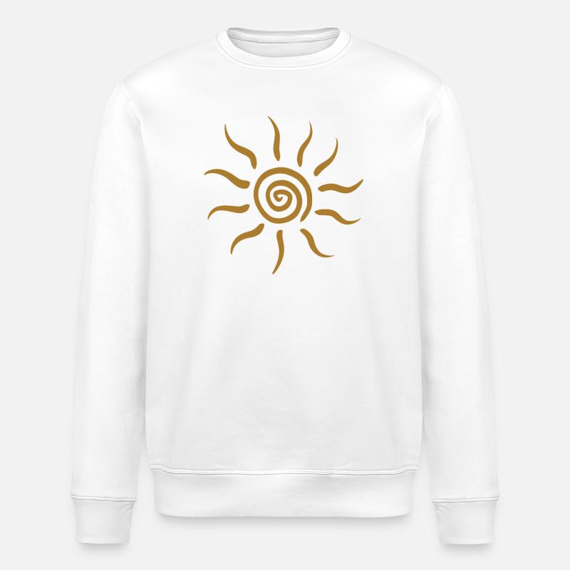 Golden Spiral Sunburst - Stanley/Stella ROLLER Unisex Organic Sweatshirt - white