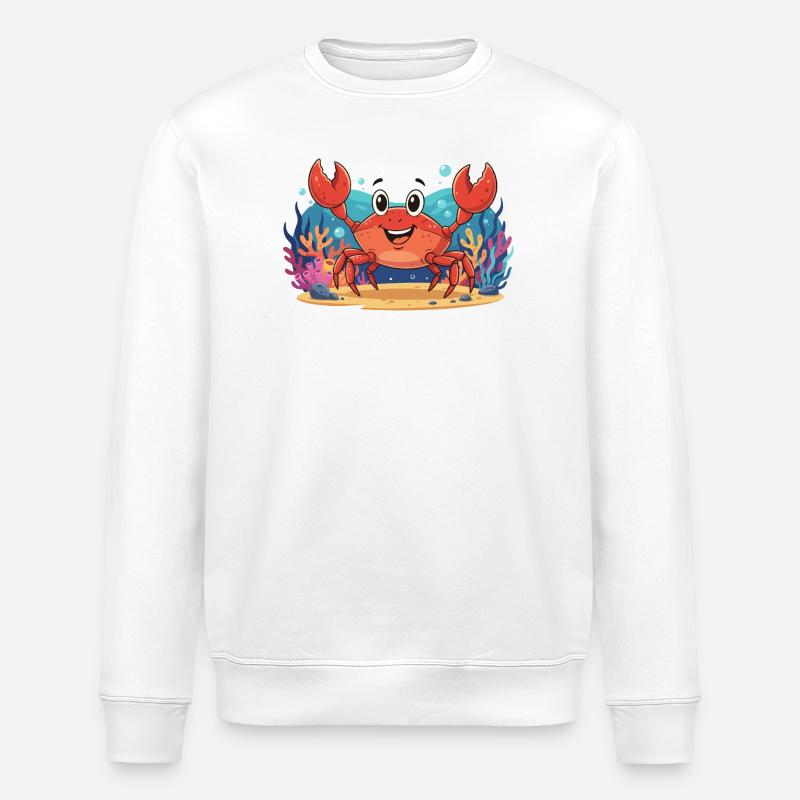 Crabe sous-marin joyeux - Sweat bio ROLLER Stanley/Stella Unisexe - blanc