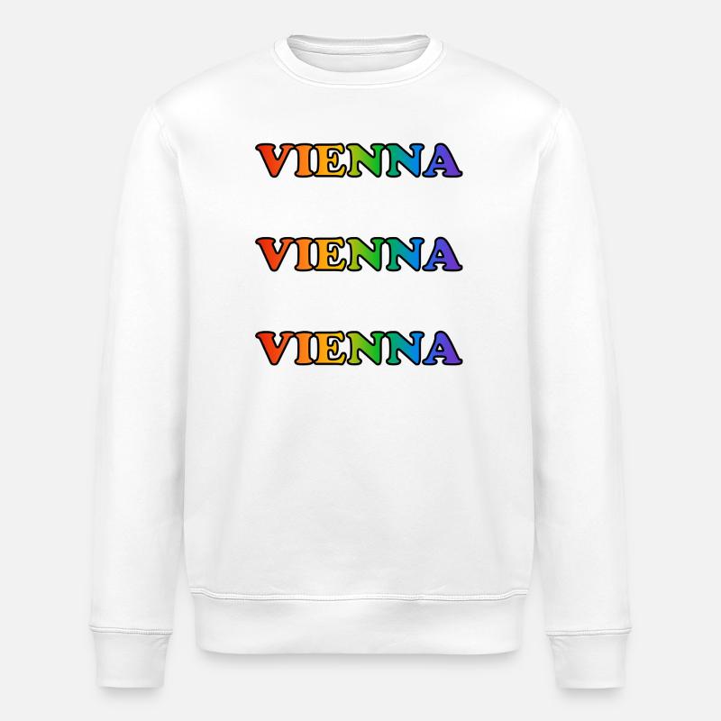 Vienna Rainbow Repeats - Stanley/Stella ROLLER Unisex Organic Sweatshirt - white