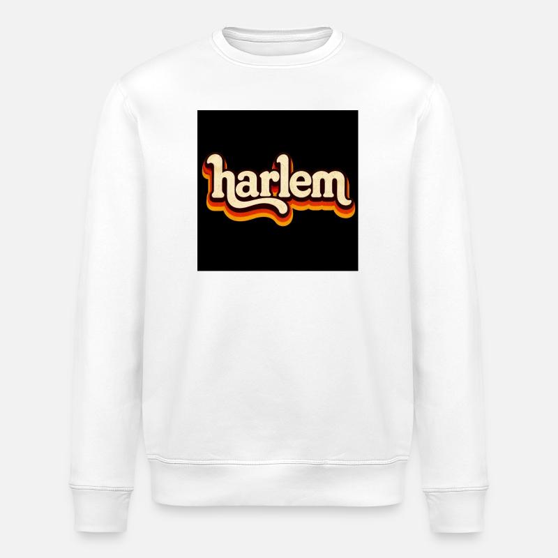 Harlem Retro Logo 70s - Stanley/Stella ROLLER Unisex Organic Sweatshirt - white