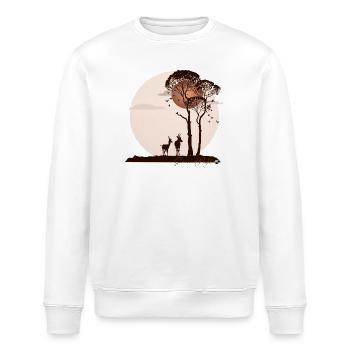 Afrikanische Savanne in der Nacht - Stanley/Stella Unisex Bio-Sweatshirt ROLLER - Weiß - Vorne - Nik (191cm)
