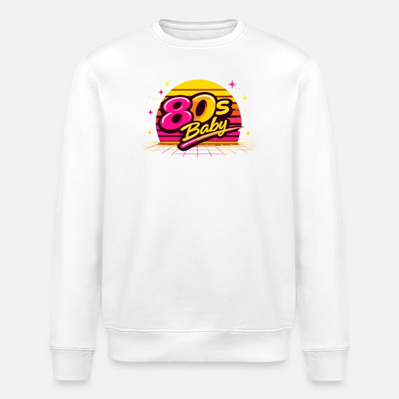 80s Retro Disco - Stanley/Stella Unisex Bio-Sweatshirt ROLLER - Weiß