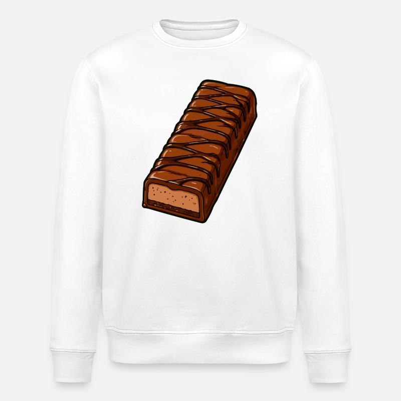 Barre chocolatée avec glaçage en zigzag - Sweat bio ROLLER Stanley/Stella Unisexe - blanc